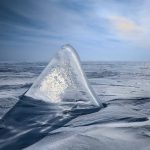 triangular ice in sand
