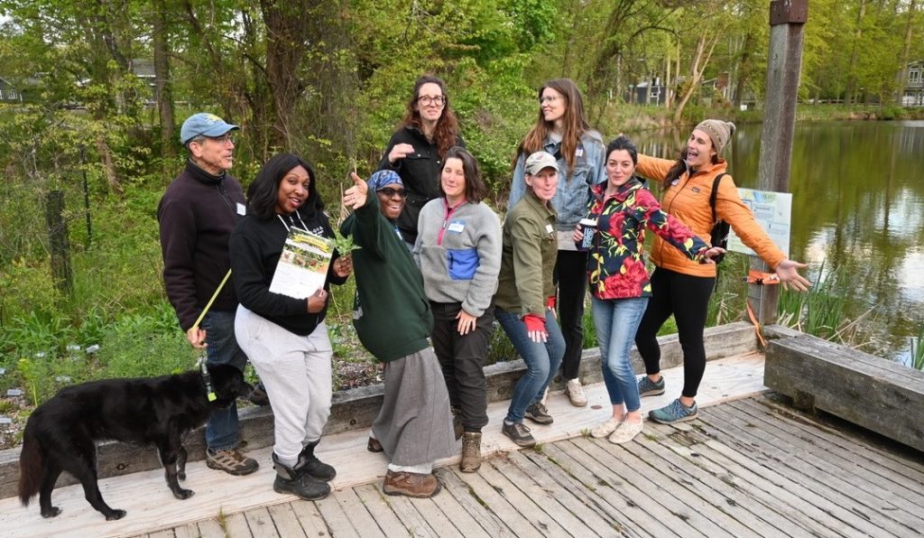 Rutgers Environmental Stewards field trip in May 2023 to Foote’s Pond in Morris County to learn about invasive species management and habitat protection.