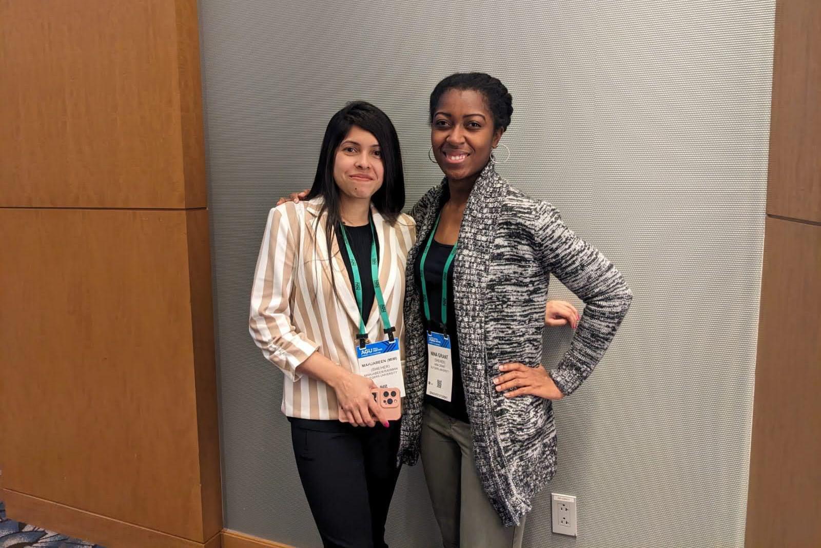 Mahjabeen Rahman (left) and Nina Grant (right)