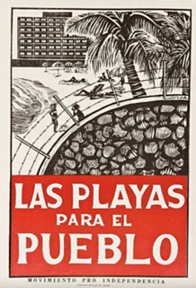 Pasquinade with the slogan “Beaches for the People” (1971) by José Alicea