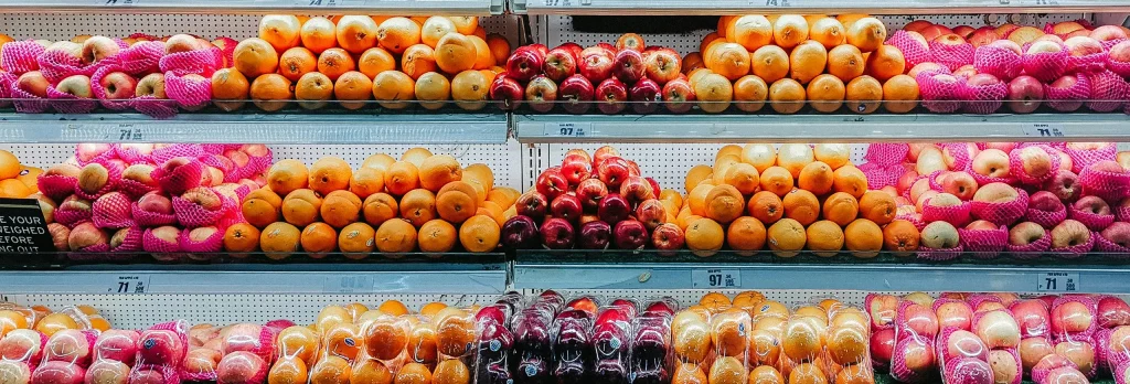 produce at a grocery store