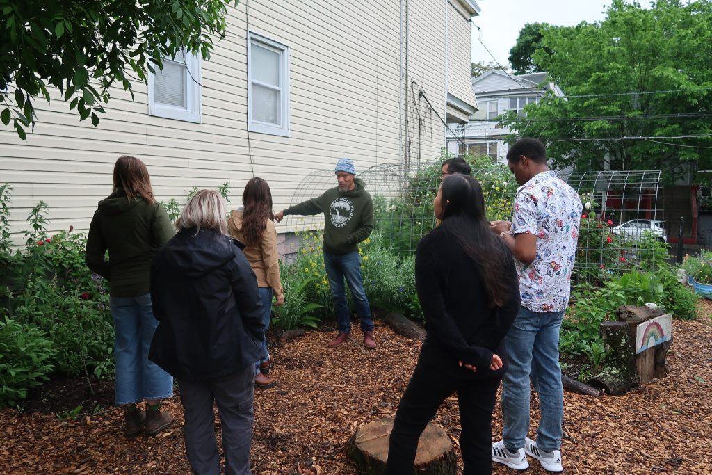 Scholars with Rabbit Hole Farm’s Keven Porter in Newark, New Jersey.