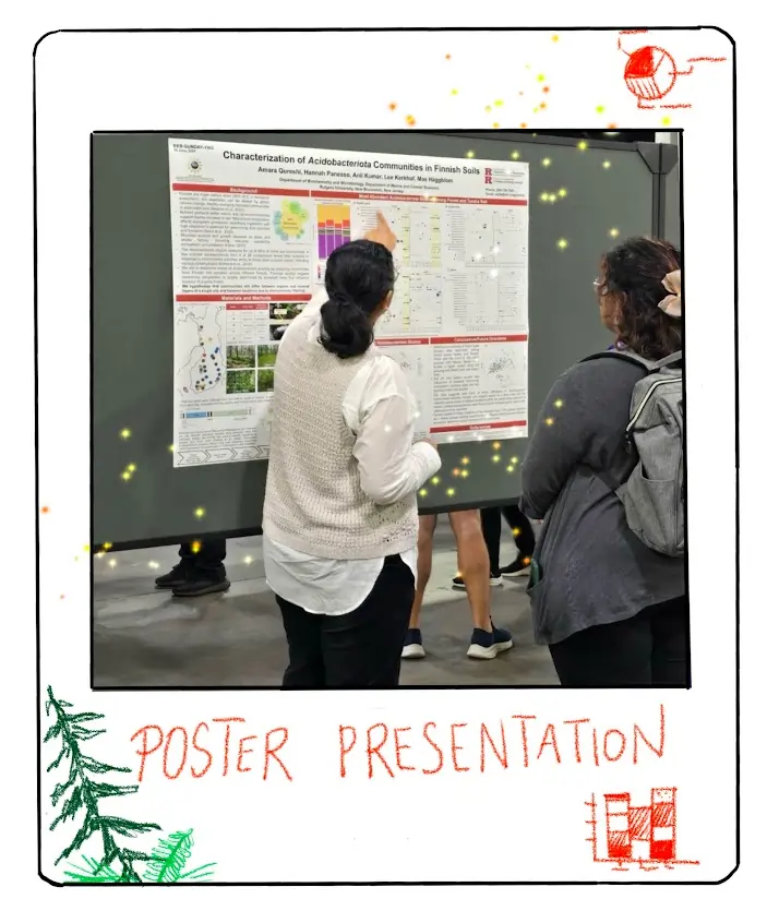 Amara's presenting her poster titled “Characterization of Acidobacteriota communities in Finnish Soils”