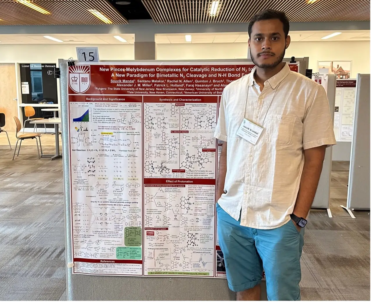 Souvik Mandal with his poster at the Organometallics GRC, July, 2024, Newport, RI.