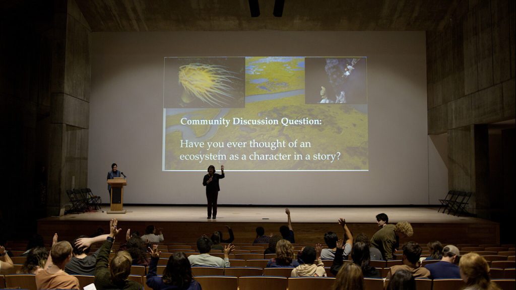 Associate Teaching Professor Dr. Xenia Morin led the community question and answer portions of Rutgers storytelling presentation.