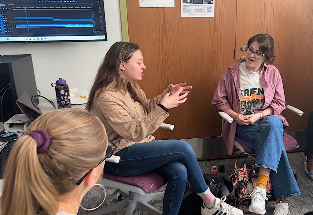 Rutgers biochemical engineering senior Emily Schneider met with SUNY ESF students.