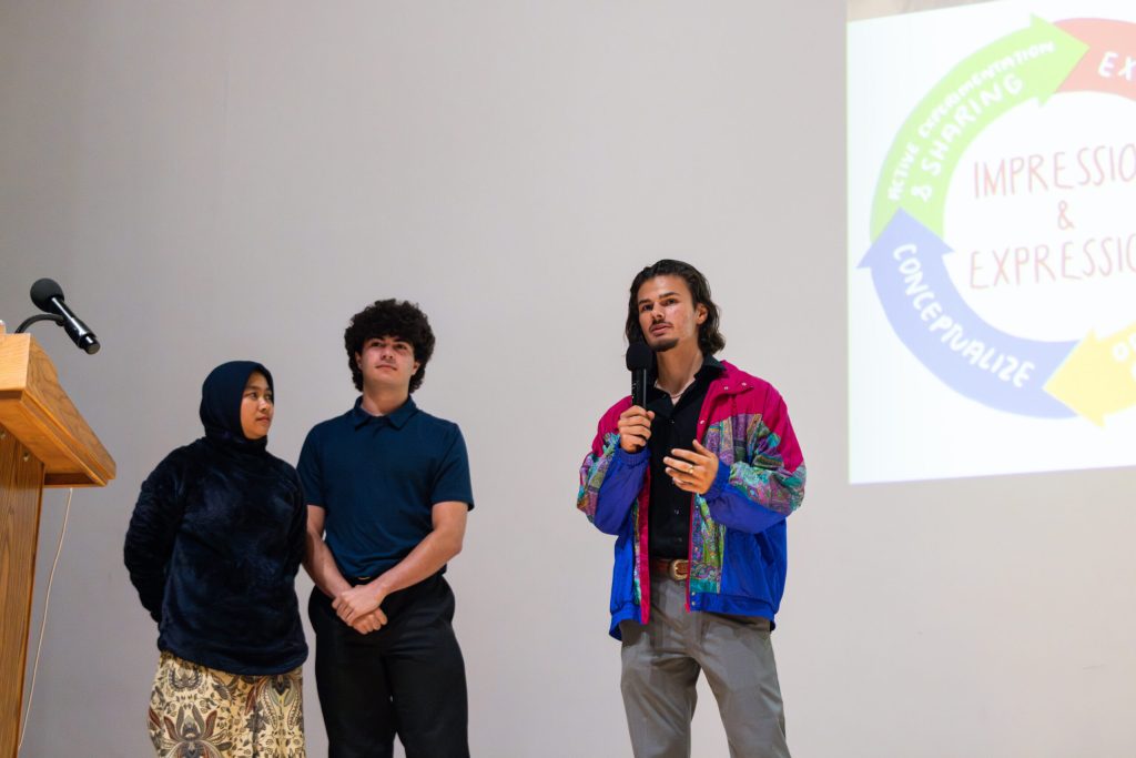 Rutgers students Shaniya Utami, Colby Koutrakos and Ben Lerner present ecosystem stories.