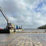 U.S. Air Force officials are installing a new kind of Rutgers-designed structure in the waters of St. Andrew Bay on the shore of the Tyndall U.S. Air Force Base in Northwest Florida to protect the base from storms.
