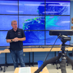 Michael Crowley, technical director of Rutgers’ Center for Ocean Observing Leadership, answers questions on ocean-related challenges, using real-time data the DMCS monitors 24/7 from the COOL classroom.