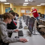 Alan Robock walking students through an EN-ROADS climate solutions interactive.