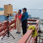 Rutgers biological oceanographer Mya Sharpe (left) and Virginia Institute of Marine Science doctoral student Maya Thomas in Antarctica answered questions from students, some of them 6,000 miles away.