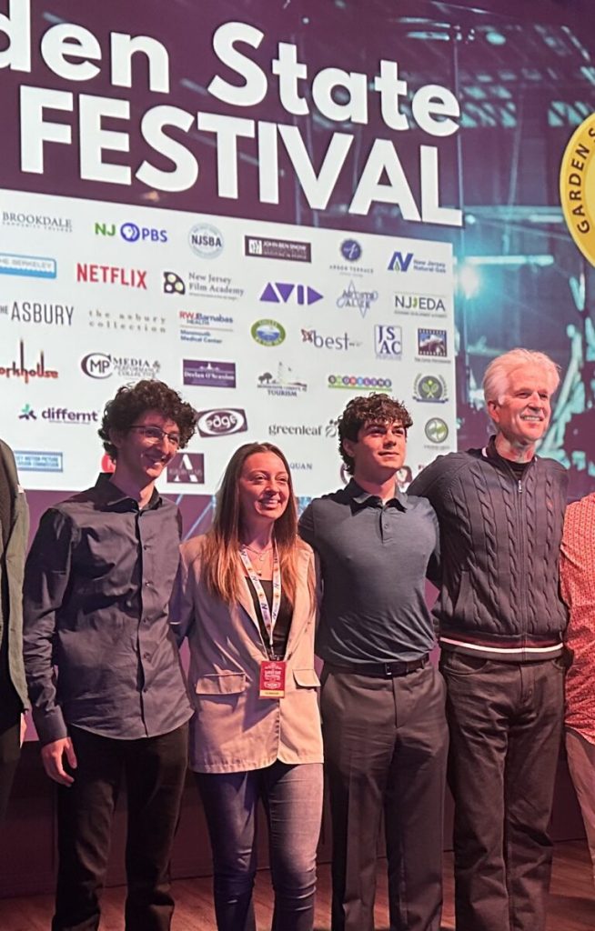 Students from the program pose for a picture at the Garden State Film Festival.
