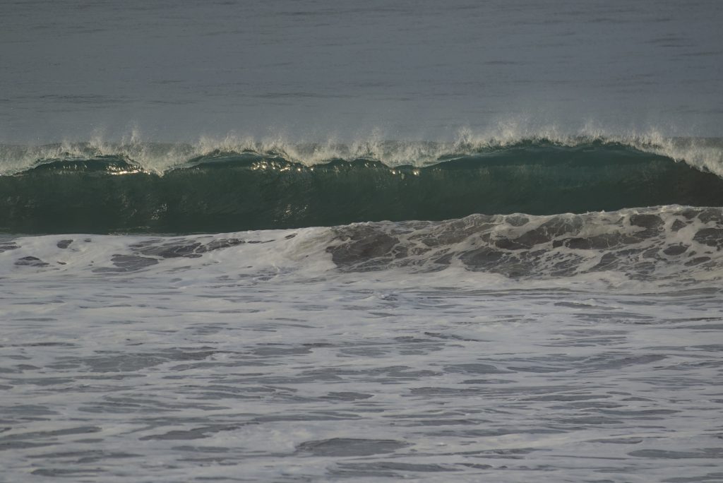 Dark ocean waves near the shore