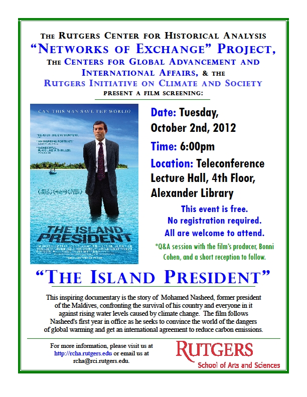 Island President film screening flyer