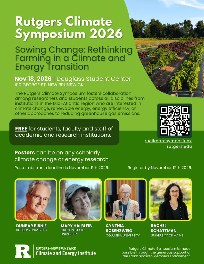 Climate Symposium flyer. Relevant info repeated below in text.
