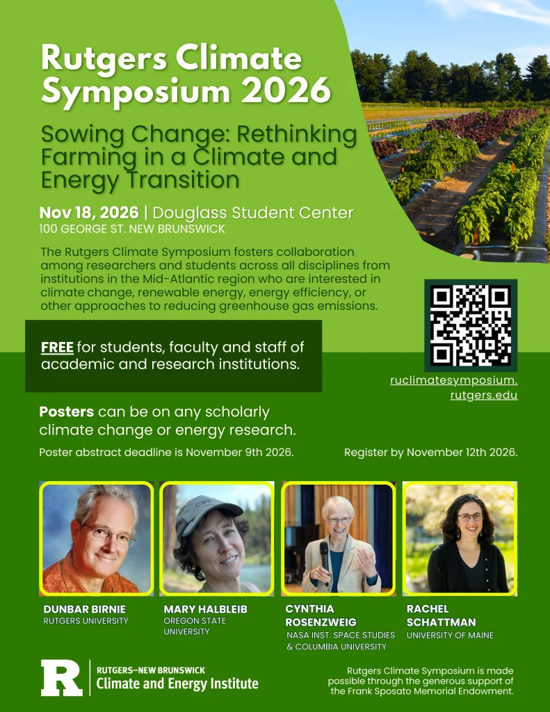 2026 Rutgers Climate Symposium Flyer Relevant Info repeated below.