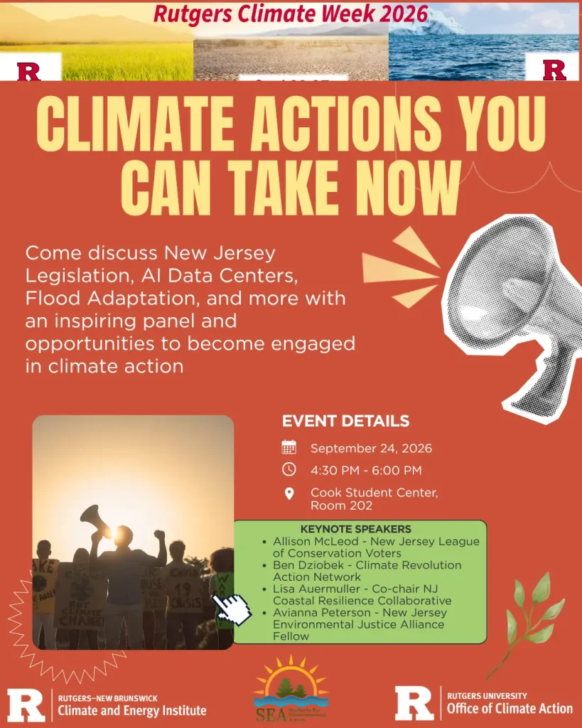 Climate actions you can take now flyer. Relevant info repeated in text.